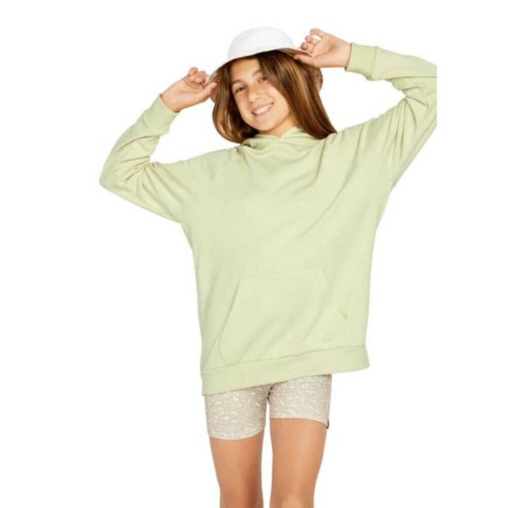Volcom Truly Stoked Boyfriend Hoodie Girls Large Sage Oversized Pullover RED591